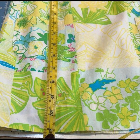 Lilly Pulitzer Girls Size 4 Cotton Floral Print Patchwork Shift Dress Yellow - Picture 9 of 13
